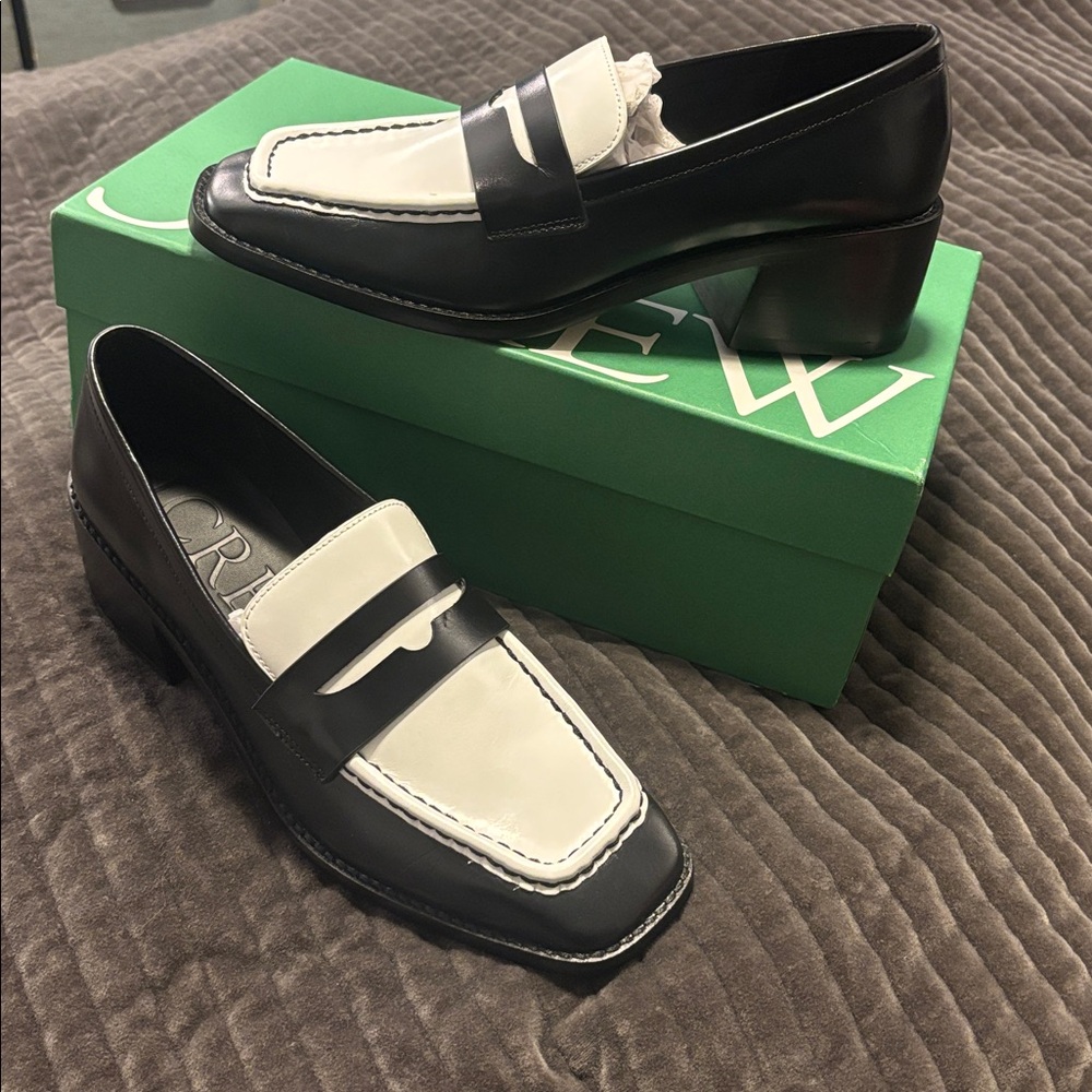 J. Crew black and white Two Tone Heeled Loafers 9 or 9.5